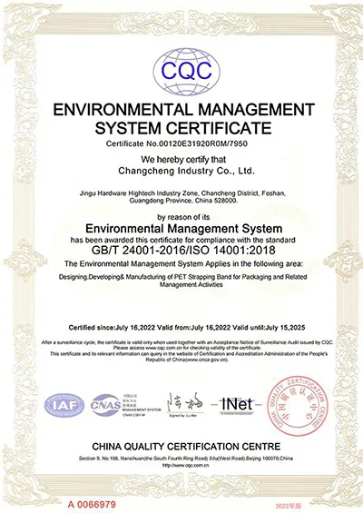 ISO Environmental Management System Certificate 2023