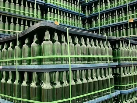 Cans and bottles –1/2x028 green emboss PET straps used in an automatic machine
